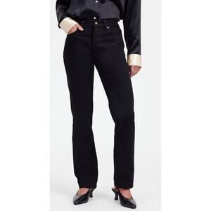 NWT Alexa Chung for Madewell High-Rise Straight Jean in Black Outridge Was, 28